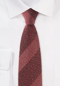 Krawatte locker gewebt bordeauxrot Streifen