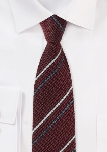  - Krawatte bordeauxrot Streifen-Stil