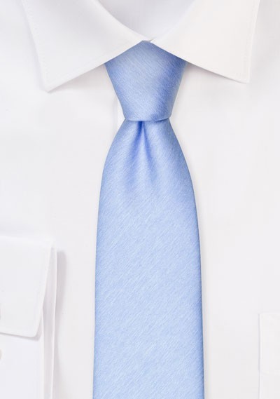 Krawatte einfarbig melierte Struktur eisblau - 