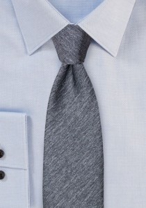 Krawatte einfarbig melierte Oberfläche dunkelgrau