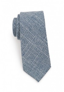 Krawatte Baumwolle meliert stahlblau
