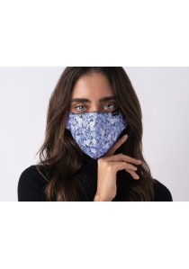 Mund-Nasen-Maske "Flower Power" eisblau