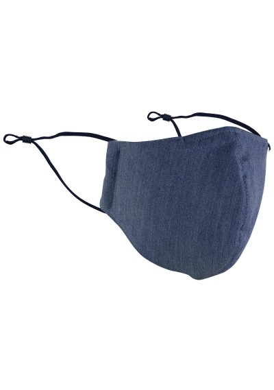 Mund-Nasen-Maske jeansblau monochrom - 