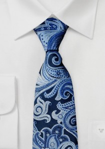 Krawatte Paisleymuster dunkelblau
