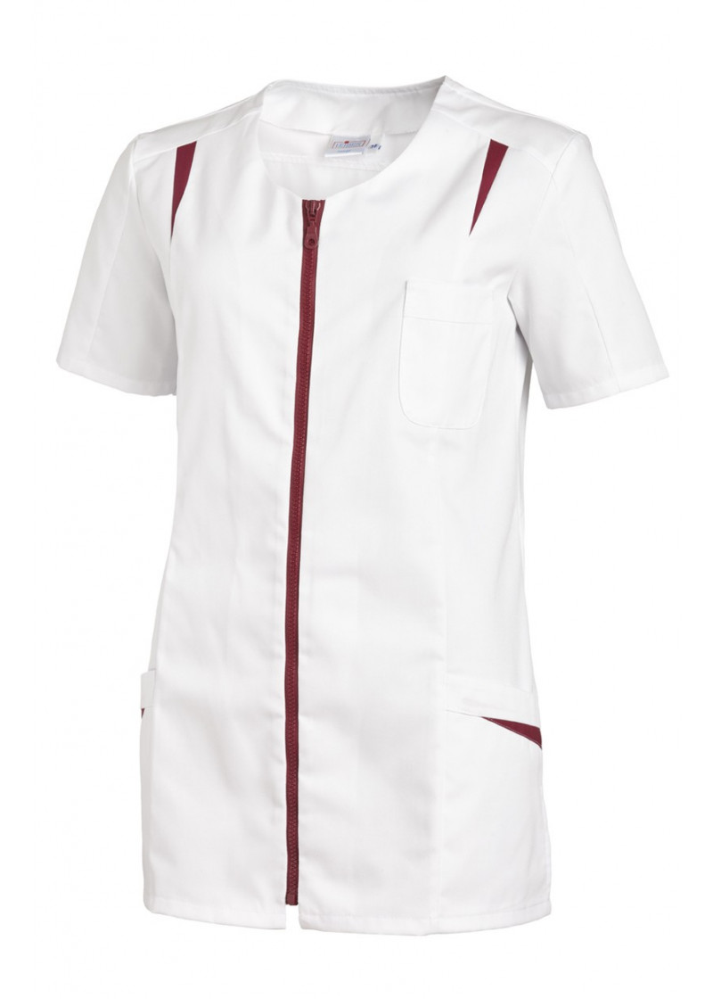 Altenpfleger Kasack (weiß/beere)