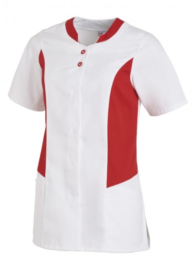 Taillierter Leiber Kasack in Weiß/Rot - 