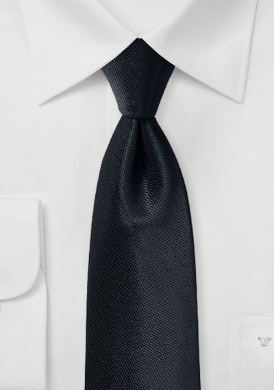 Krawatte strukturiert uni schwarz - 