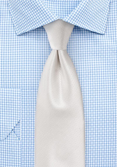 Krawatte strukturiert uni elfenbein - 