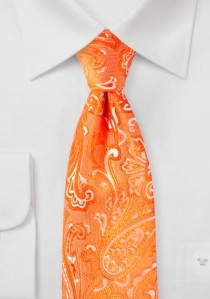 Krawatte elegantes Paisleymuster orange