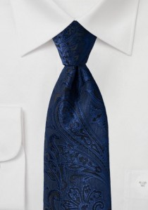  - Krawatte elegantes Paisley navy schwarz