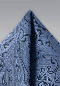 Kavaliertuch lebensfrohes Paisley-Muster stahlblau