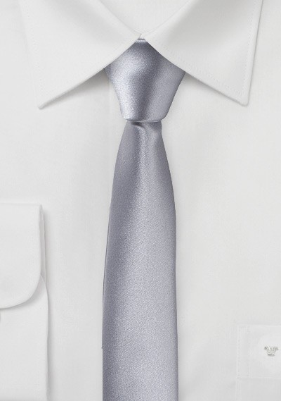 Extra schlanke Krawatte silber - 