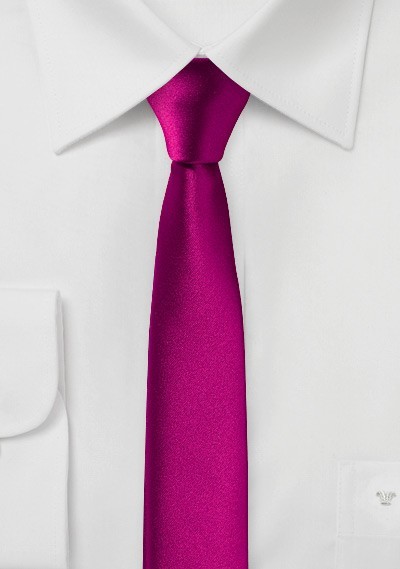 Extra schlanke Krawatte magenta - 