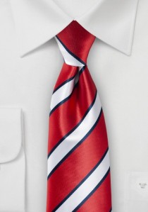 Krawatte traditionelles Streifendessin rot weiß