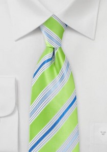  - Gummizug-Krawatte Multi-Linien giftgrün