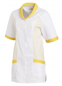 Weißer Damenkasack Halbarm in Gelb