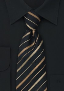  - Krawatte schwarz Streifen gold