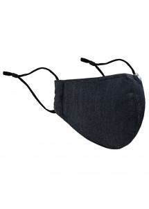 Mund-Nasen-Maske jeans-schwarz unifarben