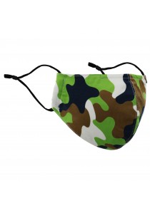  - Mundschutzmaske Camouflage-Muster grün
