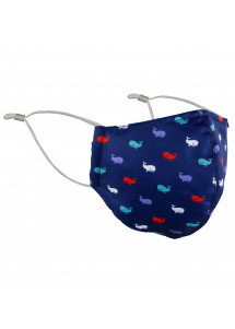 Mund-Nasen-Maske Wal-Dessin dunkelblau