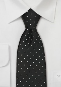  - Clip-Krawatte Tupfen schwarz silber
