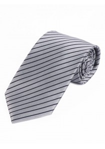  - Krawatte dünne Linien silber schwarz