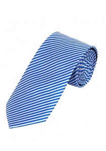  - Krawatte dünne Streifen royal weiß