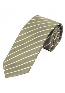  - Krawatte dünne Linien oliv weiß