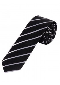  - Schmale Krawatte dünne Streifen schwarz weiß