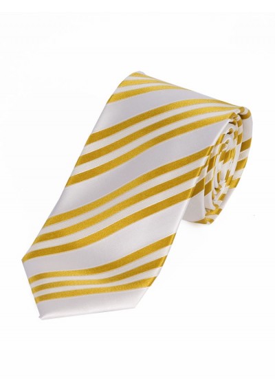 Streifen-Krawatte weiß gelb - 