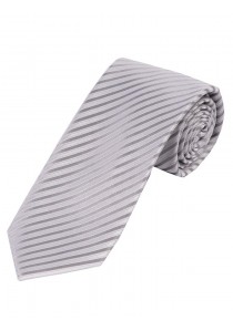  - Krawatte einfarbig Streifen-Struktur silber