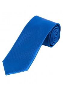  - Schmale Krawatte einfarbig Linien-Struktur blau