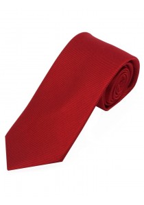  - Schmale Krawatte einfarbig Linien-Struktur rot