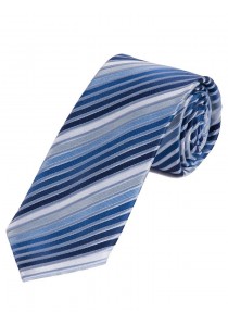 Stylische Krawatte streifengemustert himmelblau perlweiß nachtblau