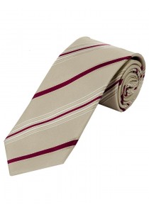 Stylische Krawatte streifig sandfarben weinrot