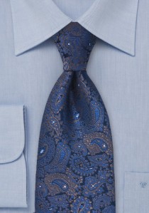  - Allover-Krawatte Paisleys blau 