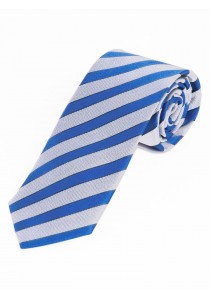 Krawatte schmal  modisches Streifen-Dekor weiß  ultramarin nachtschwarz