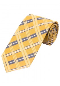 Glencheckdesign-Krawatte schmal  gelb silber