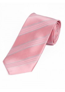  - Herrenkrawatte einfarbig Streifen-Struktur rosa