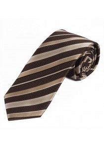 Krawatte Struktur-Dessin Linien dunkelbraun beige