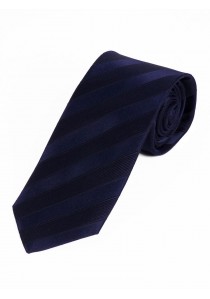 Lange Krawatte unifarben Streifen-Struktur navy
