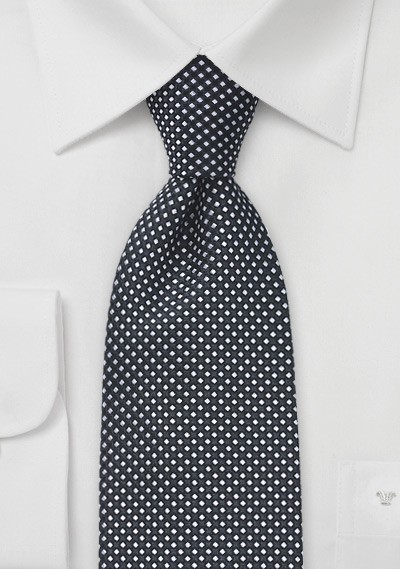 Krawatte Raster-Design tiefschwarz - 
