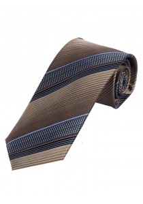  - Modische XXL-Krawatte gestreift dunkelbraun