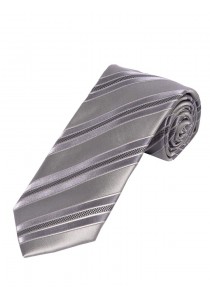 Streifen-Krawatte XXL silber weiß