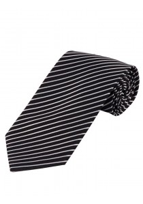  - XXL Krawatte dünne Streifen schwarz weiß
