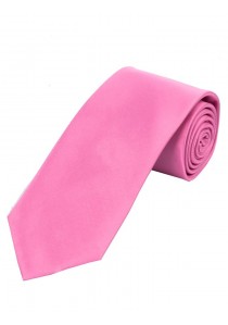  - Überlange Satin-Krawatte Seide einfarbig rosa