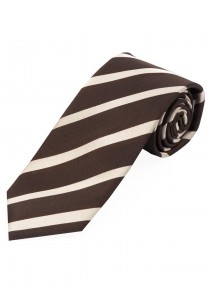 Lange Streifen-Krawatte dunkelbraun creme