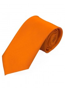 Überlange Satin-Krawatte Seide einfarbig orange