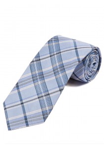  - Überlange Glencheckmuster-Krawatte hellblau