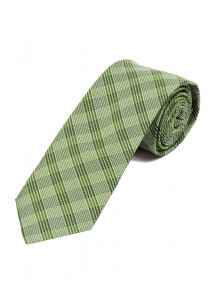 Überlange Krawatte gediegenes Linienkaro grün weiß